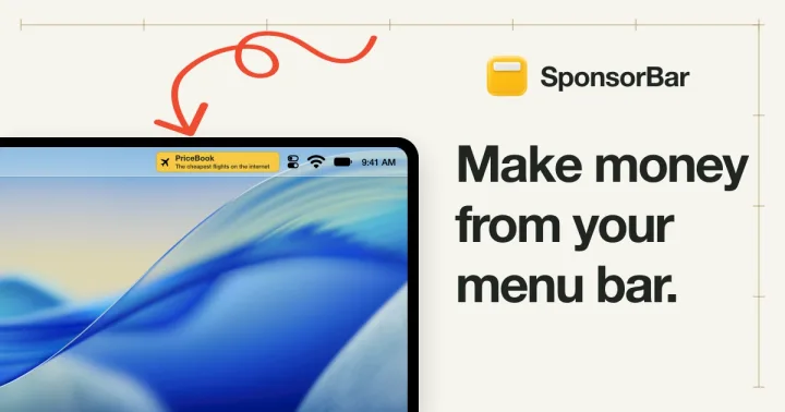 Présentation de SponsorBar: Make money from your Mac menu bar