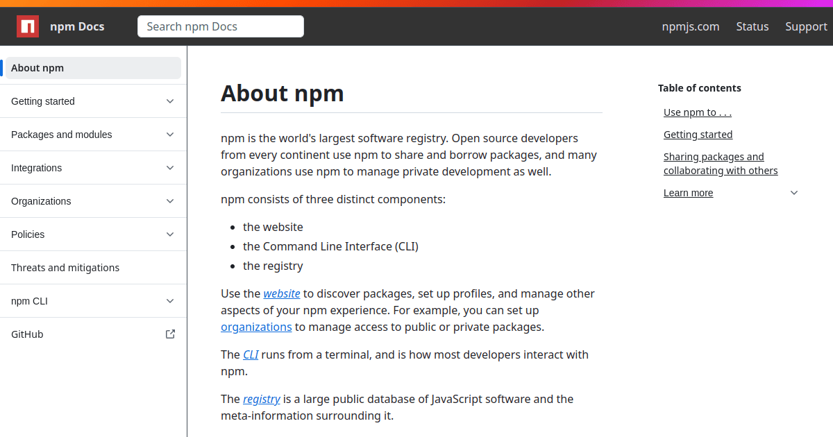 Présentation de npm