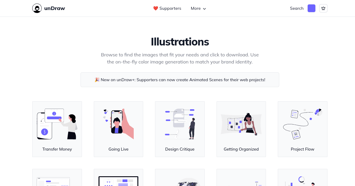 Présentation de unDraw