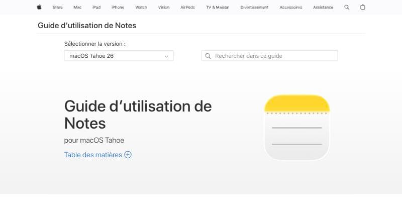 Présentation de Apple Notes