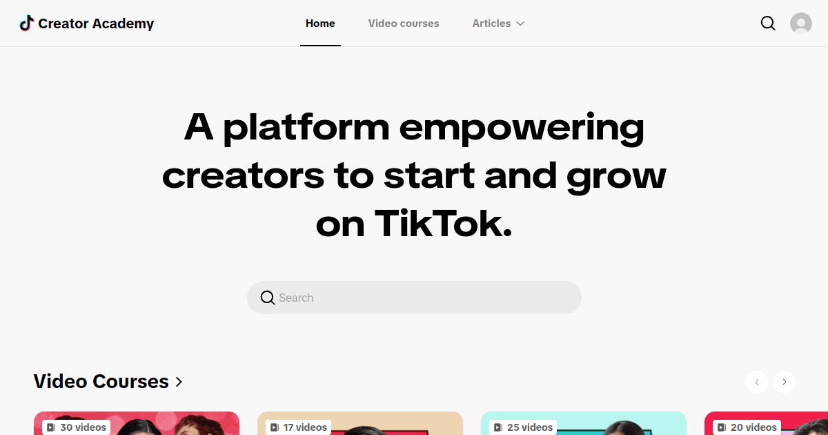Présentation de TikTok Creator Academy